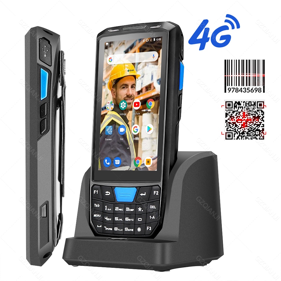 Android 9.0 Industrial Rugged PDA Handheld POS Terminal Laser Barcode Scanner Support Wireless WiFi 4G BT for Warehouse Express