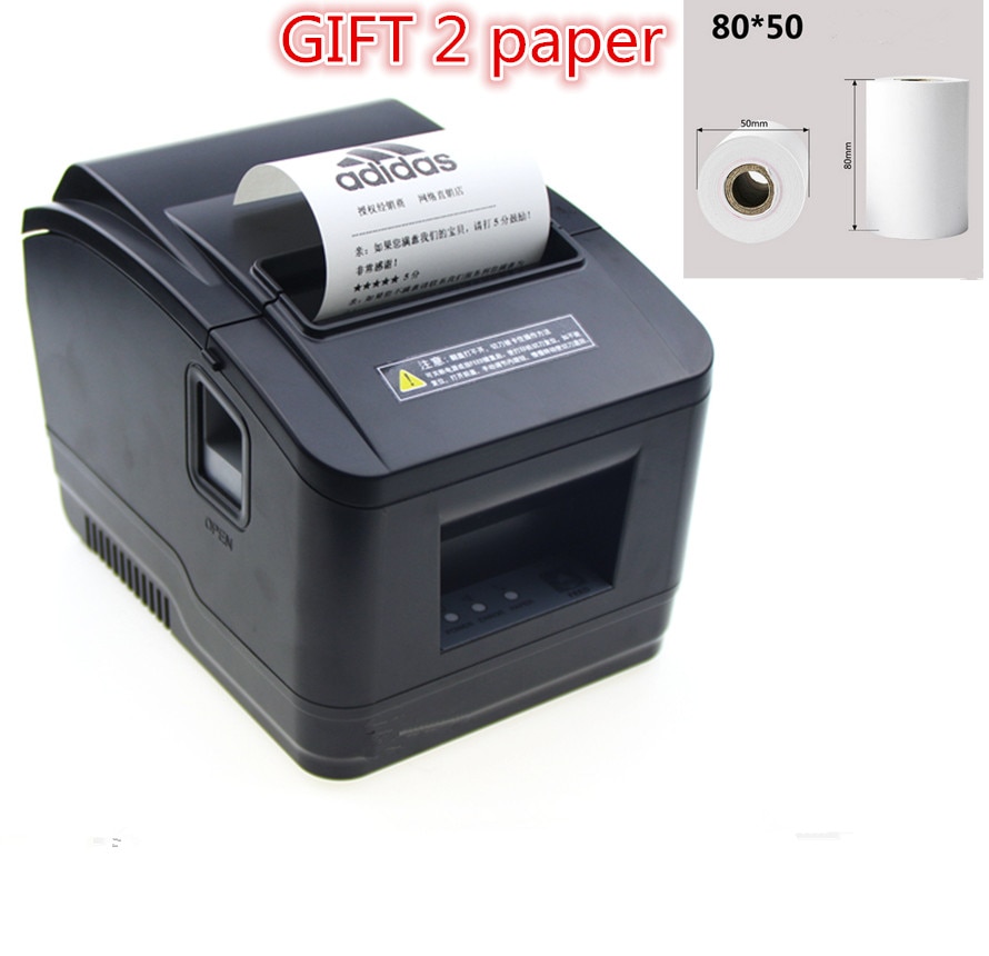 Gift 2 rolls of paper  Factory high-quality 80mm thermal receipt printer automatic cutting printing USB port /Ethernet port