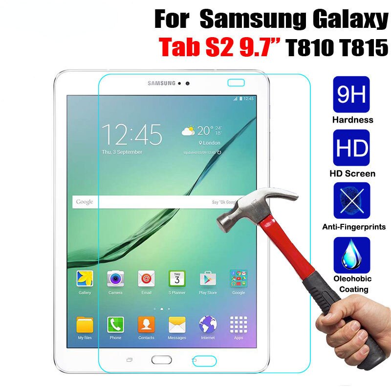 HD Tempered Glass For Samsung Galaxy Tab S2 9.7 inch T810 T813 T815 T819 Tablet Screen Protector 2.5D Premium Protective Film 9H