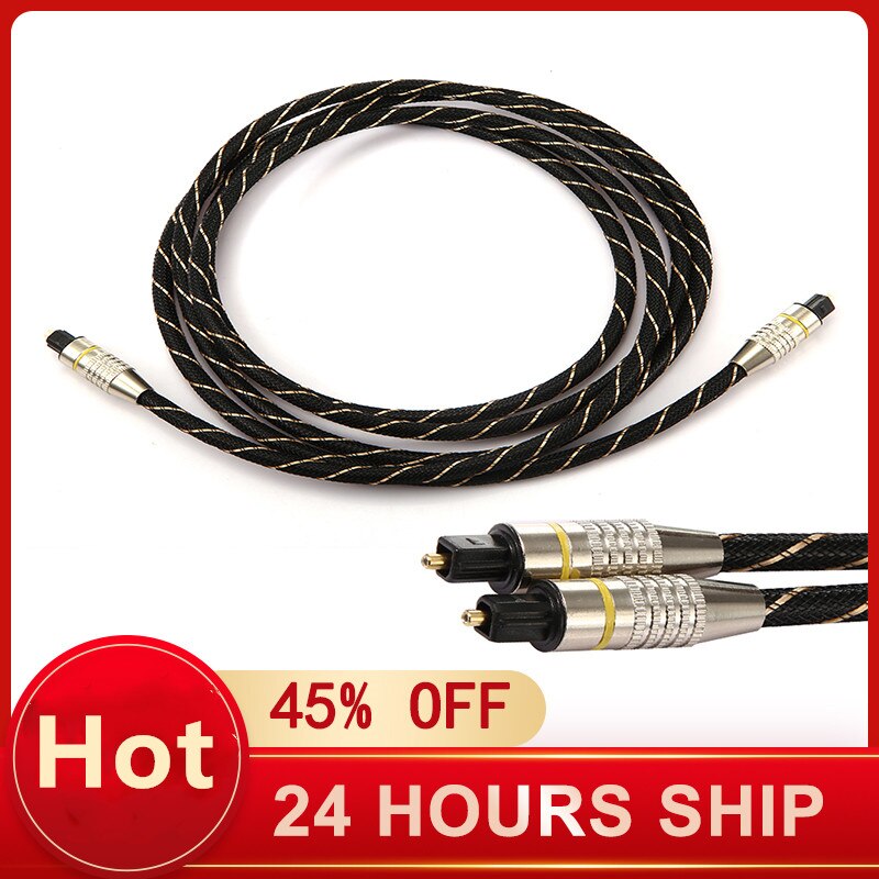 1/2/3 meters OD6.0 Toslink Male to Male Optical Fiber Audio Cable Braided Toslink Cable Replacement for Xbox 360 PS3 PS4 Laptop