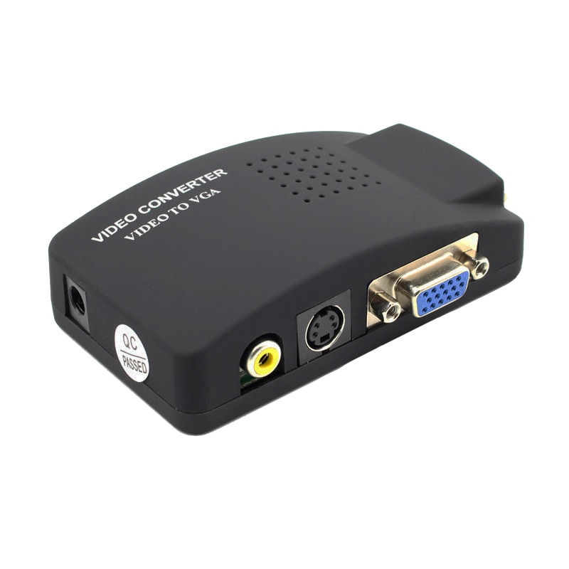 S-video composite RCA AV to VGA converter with USB power supply for TV to PC converter(VGA cable is not included)