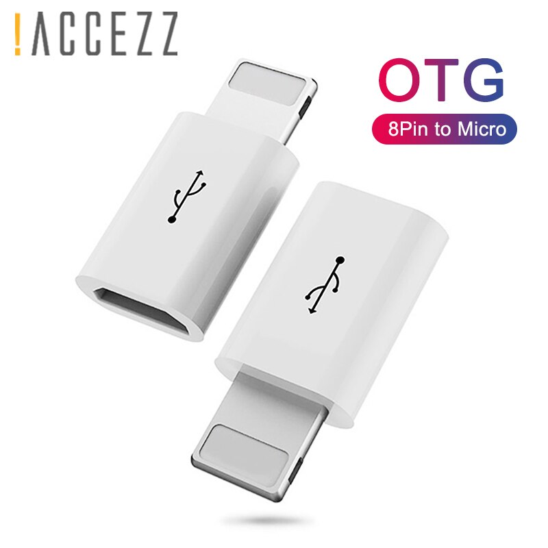 !ACCEZZ OTG Adapter Micro USB Cable To Lighting Converter For Apple iphone 5 6 7 X 8 Plus XS MAX XR Charging Data Sync Connector