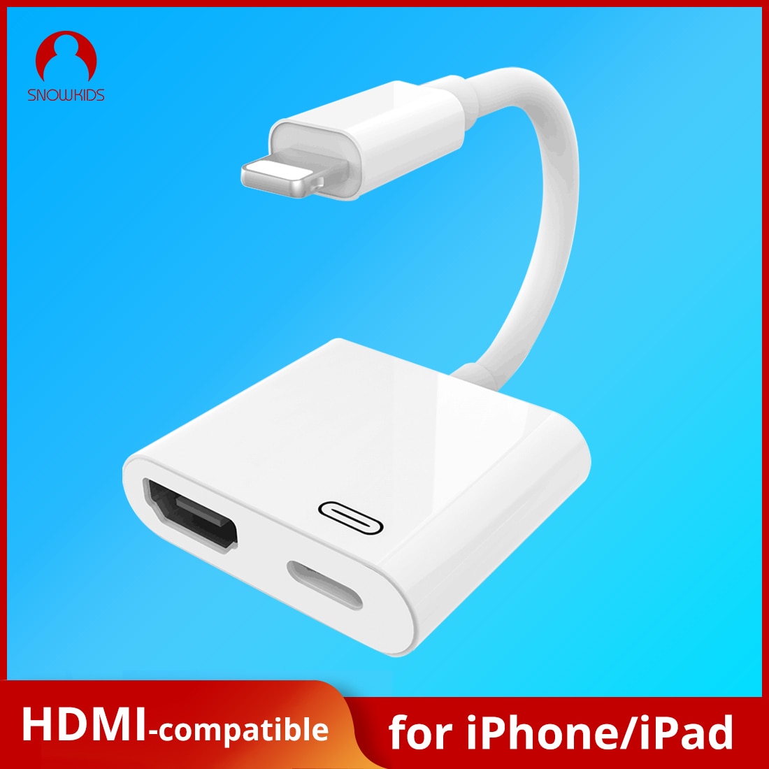 Snowkids Phone HDMI-compatible Adapter for Ligtning to HDMI-compatible Adapter 4K  iphone hdmi-compatible adapter hdmi extender