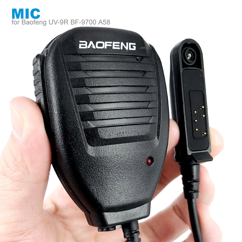 PTT Shoulder Microphone Speaker Mic for BAOFENG A58 BF-9700 UV-9R Plus GT-3WP R760 82WP Waterproof Walkie Talkie Two Way Radio