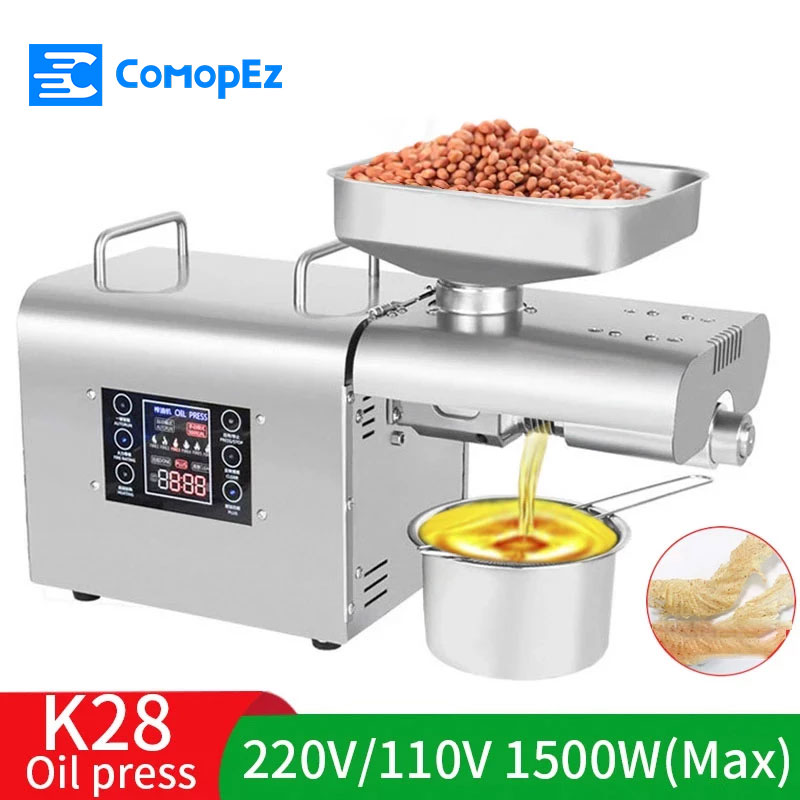 COMOPEZ 500W (Max) Oil Press Cold and Six-speed Temperature Touch Operation Screen Can Run Continuously for 24 Hours