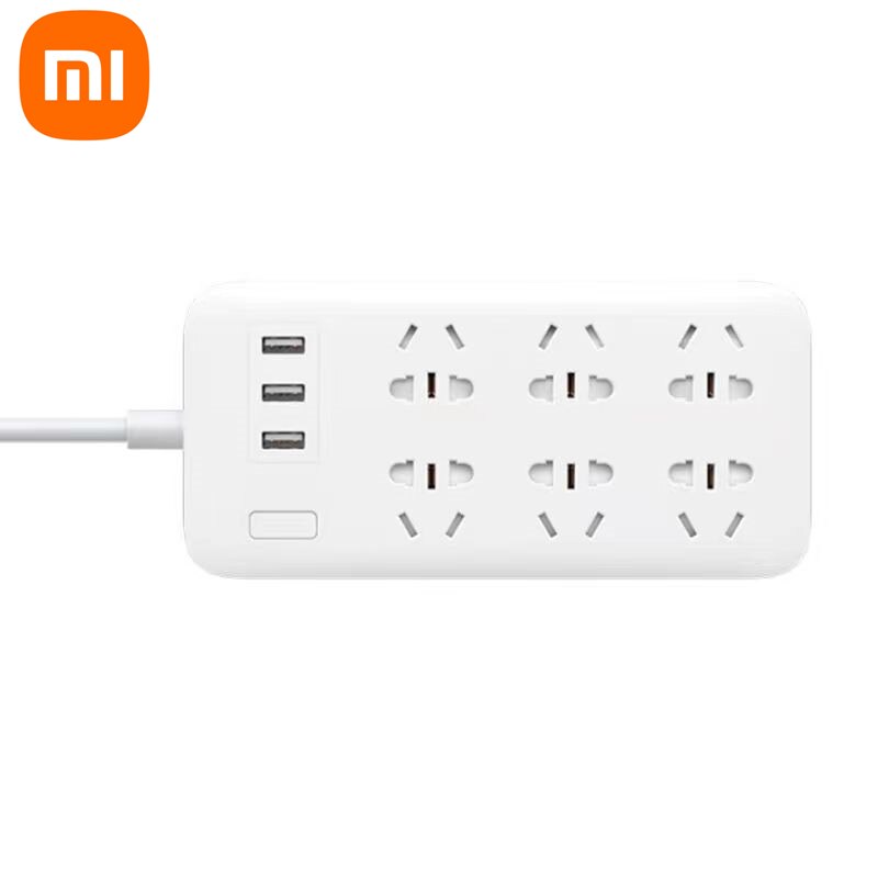 Original Xiaomi Mijia Mi Power Strip 2A Fast Charging 3 USB Extension Socket Plug 6 Standard Sockets