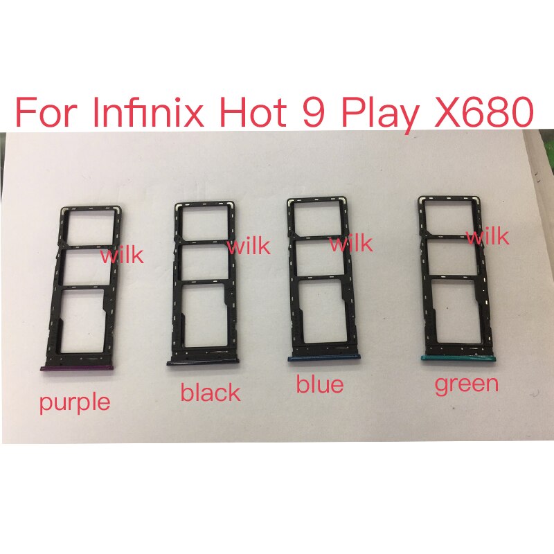 NEW Sim Tray Holder For Infinix Hot9 Play X680 SIM Card  Tray Slot Holder Adapter Socket Repair Parts