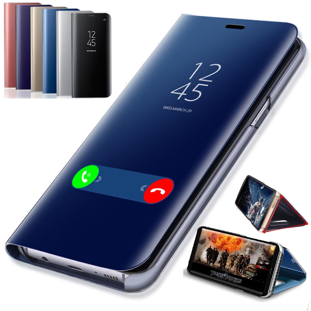 Mirror Flip Case For Samsung Galaxy A52 A22 A53 A51 A50 A72 A32 A21s A71 A13 A31 A12 Note 20 S20 S21 FE S10 Plus S22 Ultra Cover