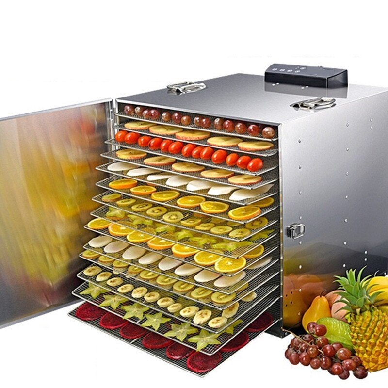 8/10/12/16/20 Layer Commercial Professional Fruit Food Dryer 110V 220V Food Fruit Vegetable Pet Meat Air Dryer Food Dehydrator