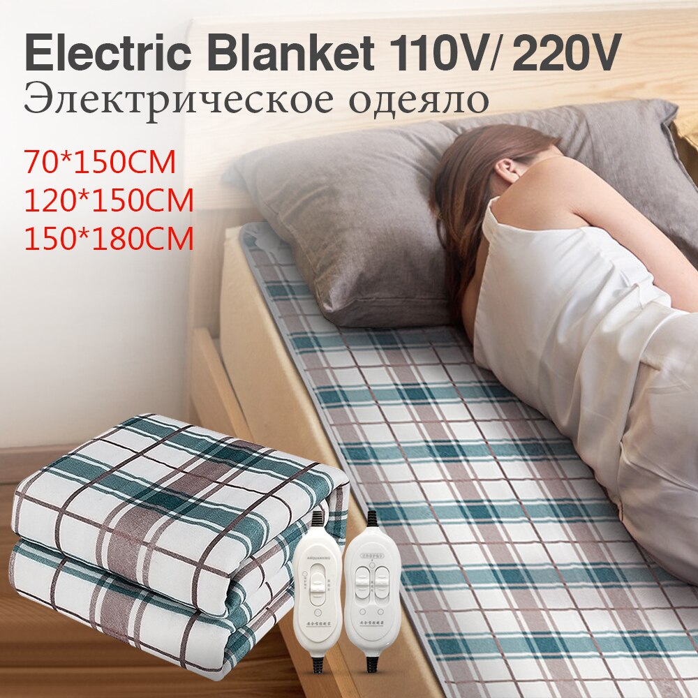 220V EU Plug Electric Heating Blanket Automatic Thermostat Double Body Warmer Bed Mattress Electric Heated Carpets Mat Heater