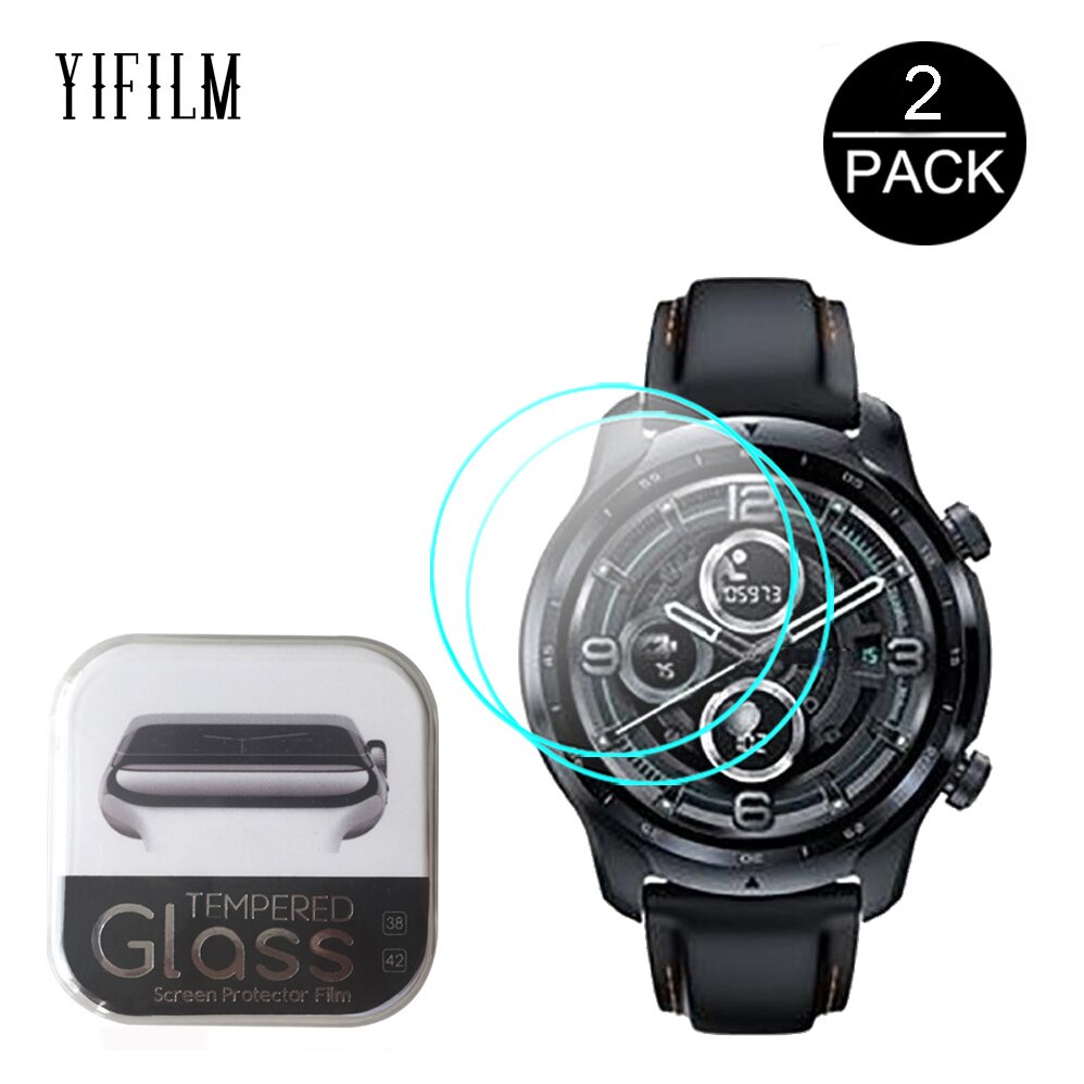 2PCS 9H Tempered Glass For TicWatch Pro 3 4G 2020 C2 Plus GTX S2 Watch Screen Protector 2.5D HD Clear Anti-Scratch Watch Glass