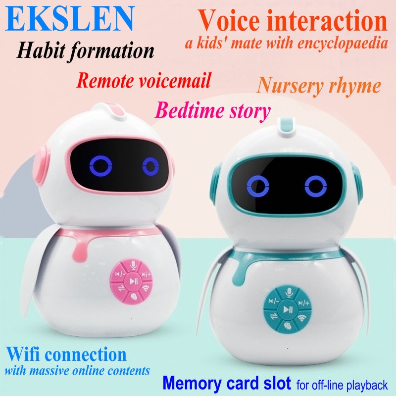 EKSLEN Intelligent Robot Early Education Machine Smart Children AI Voice Interaction Robot Wifi Toy Baby Learning Story Machine