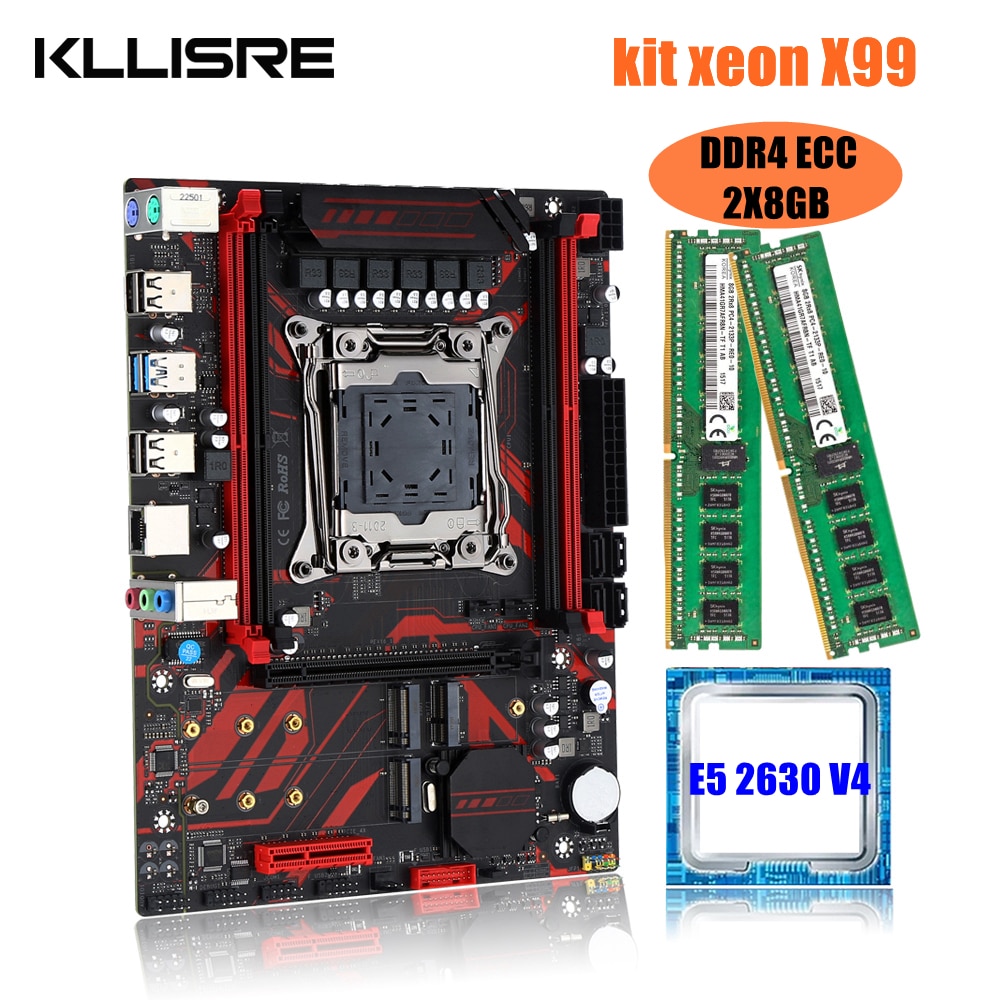 Kllisre X99 motherboard combo kit set Xeon E5 2620 V3 LGA 2011-3 CPU 2pcs X 8GB =16GB 2666MHz DDR4 memory