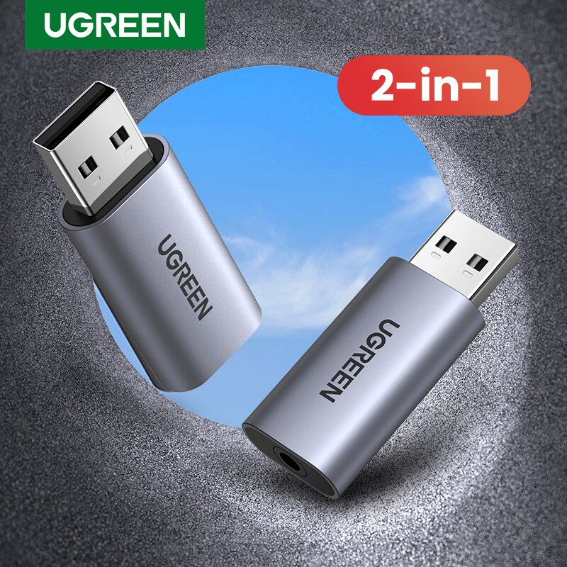 UGREEN Sound Card Usb 3.5mm Audio Interface External Sound Card to Earphone Speaker for Laptop Nintendo Switch Audio Card