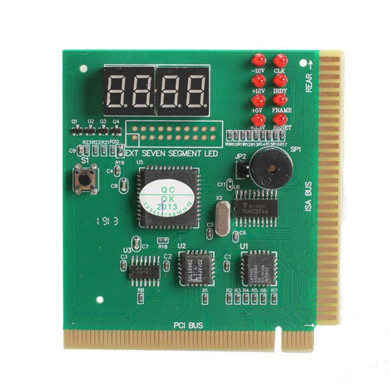 4-Digit LCD Display PC Analyzer Main Diagnostic Card with Ribbon Cable Motherboard Post Tester Computer Analysis PCI Card