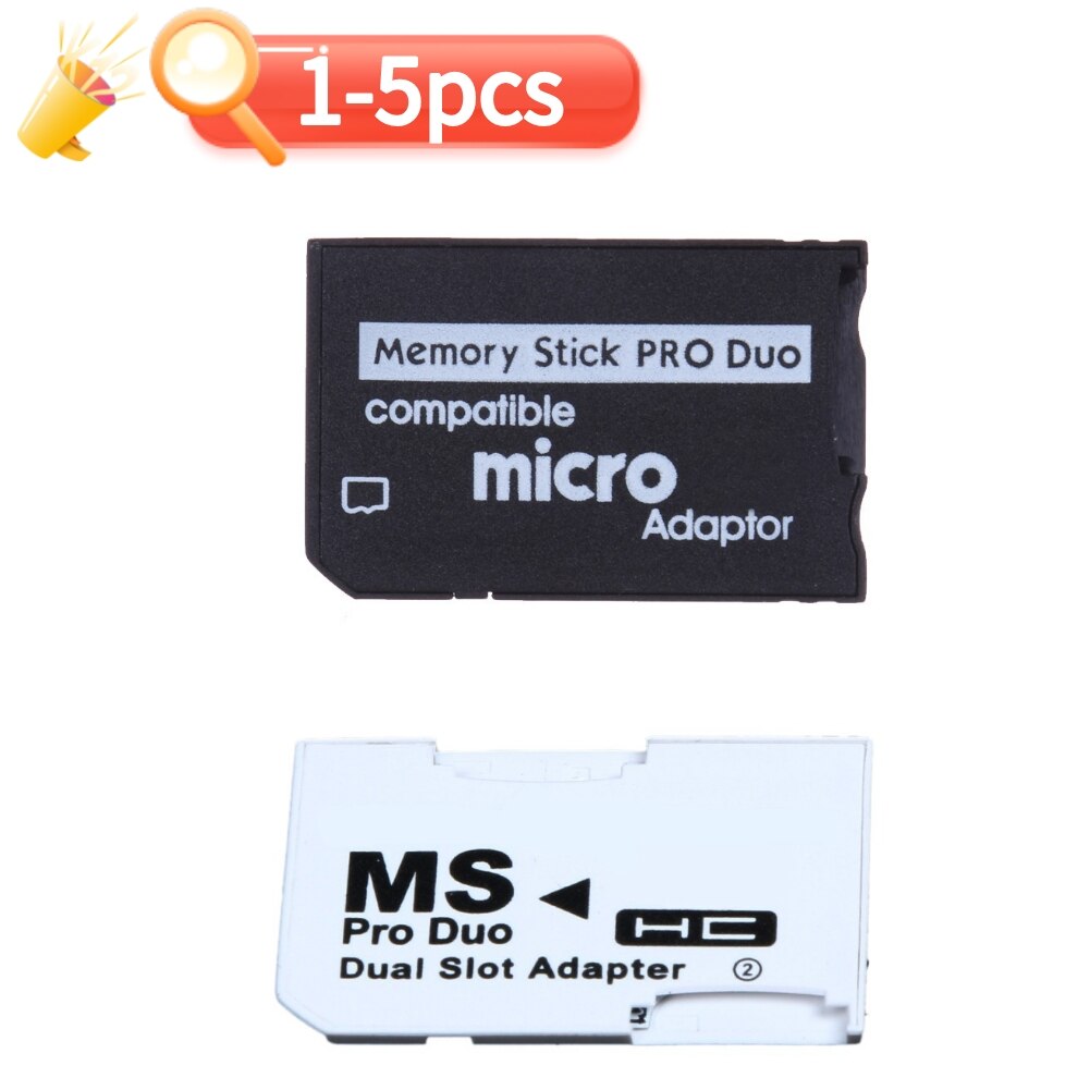 Memory Card Adapter Micro For SD SDHC TF Flash Card to Memory Stick MS Pro Duo for PSP Card Dual 2 Slot Adapter  Pro Duo Reader