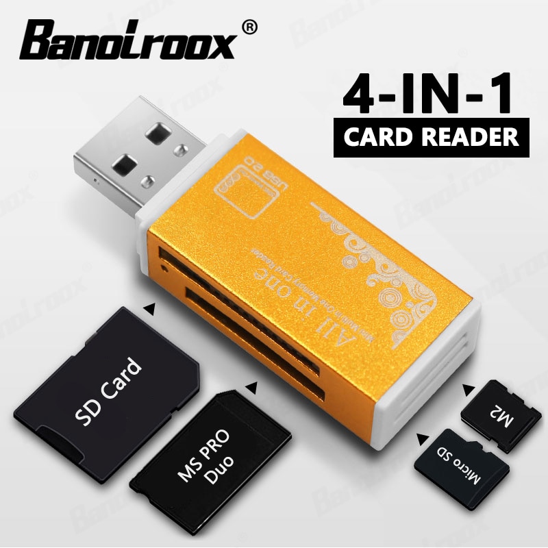 Top All in one Micro SD Card Reader Flash USB Memory Card Reader For Memory Stick Pro Duo Micro SD/T-Flash/M2/MS SD Adapter