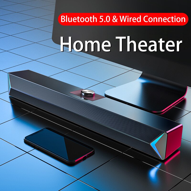 D6 Speakers TV Sound Bar USB Wired and Wireless Bluetooth Home Theater FM Radio Surround SoundBar for PC TV Speaker for Computer