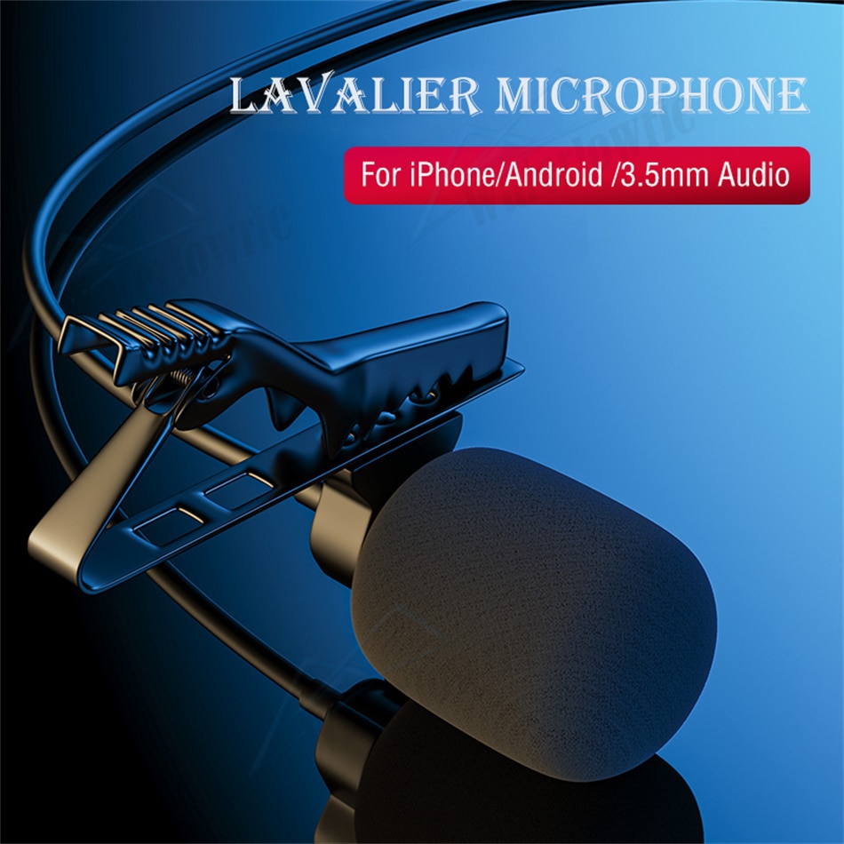 Mini Lapel Lavalier Microphone PC Android Phone Camera Mic Portable External Buttonhole Microphones for iPhone Laptop Computer
