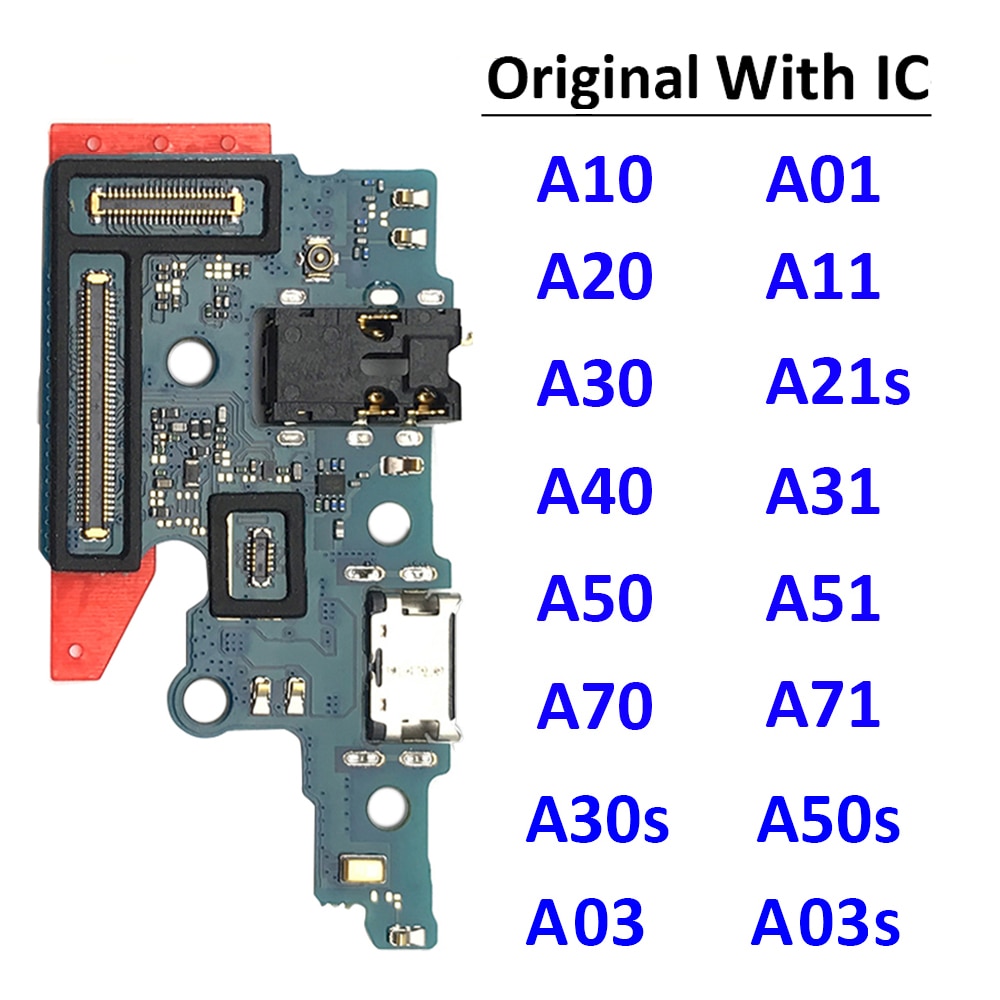 For Samsung A10 A20 A30 A40 A50 A70 A01 A11 A31 A51 A21s A03 A03s USB Charger Port Jack Dock Connector Charging Board Flex Cable