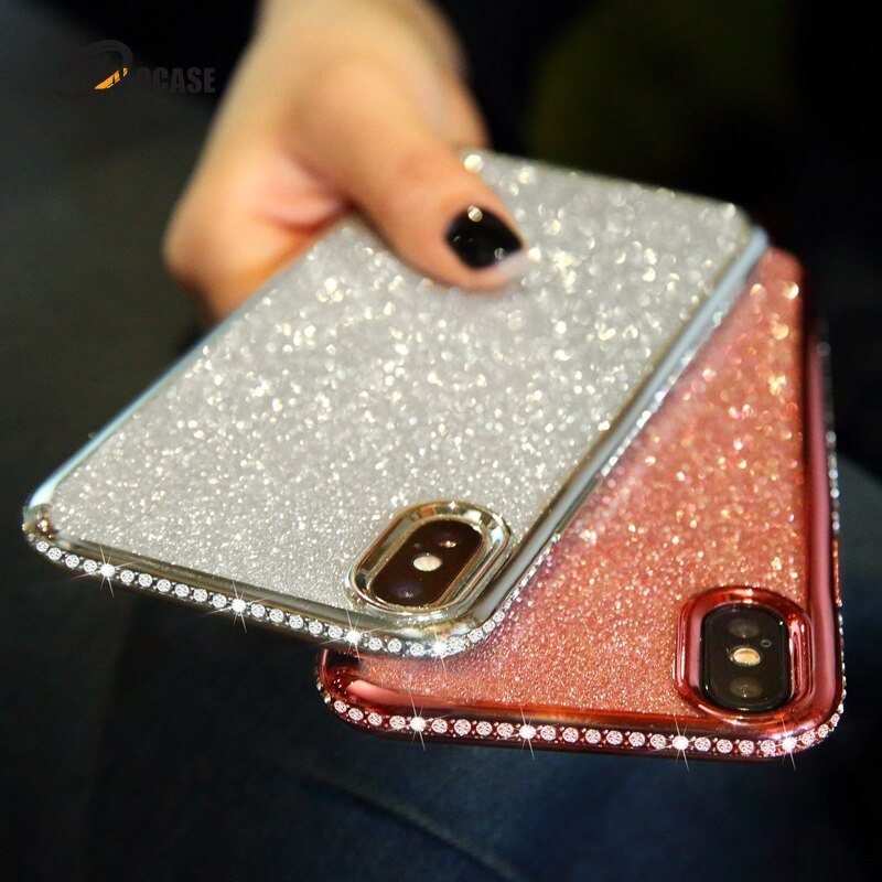 Shiny Bling Diamond Glitter Case For Iphone 13 12 11 Pro XS MAX X XR 10 7 8 Plus 6s 6 SE Rhinestone Around Soft TPU Cover Capa