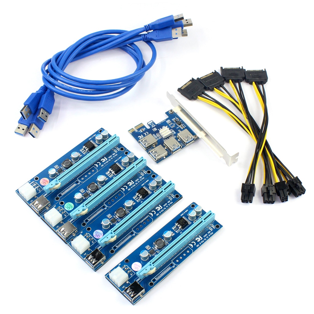 USB 3.0 PCI-E Express 1x to 16x Extender Riser Card Adapter Pcie 1 to 4 USB Convertor Graphics Video card for Miner BTC Litcoin