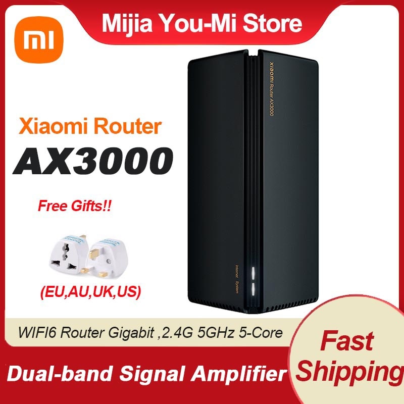 2021 Xiaomi AX3000 WIFI6 Router Gigabit 2.4G 5GHz 5-Core Dual-Band Router OFDMA Repeater 4 Signal Amplifier EU Adapter Mi Router