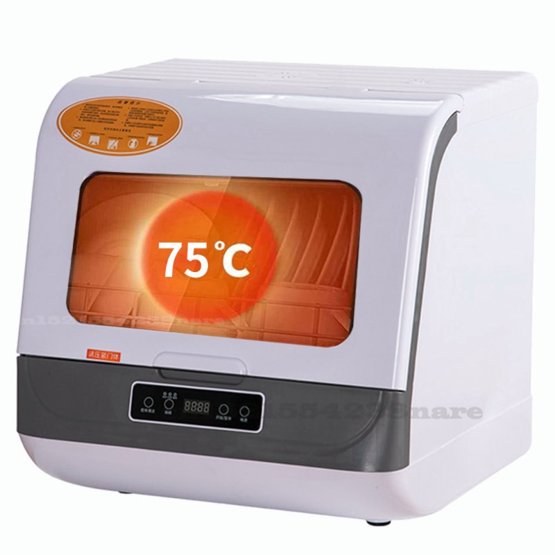 1200W Mini Dishwasher Household Desktop Installation Free Automatic Dishwasher Intelligent Drying High Temperature Disinfection