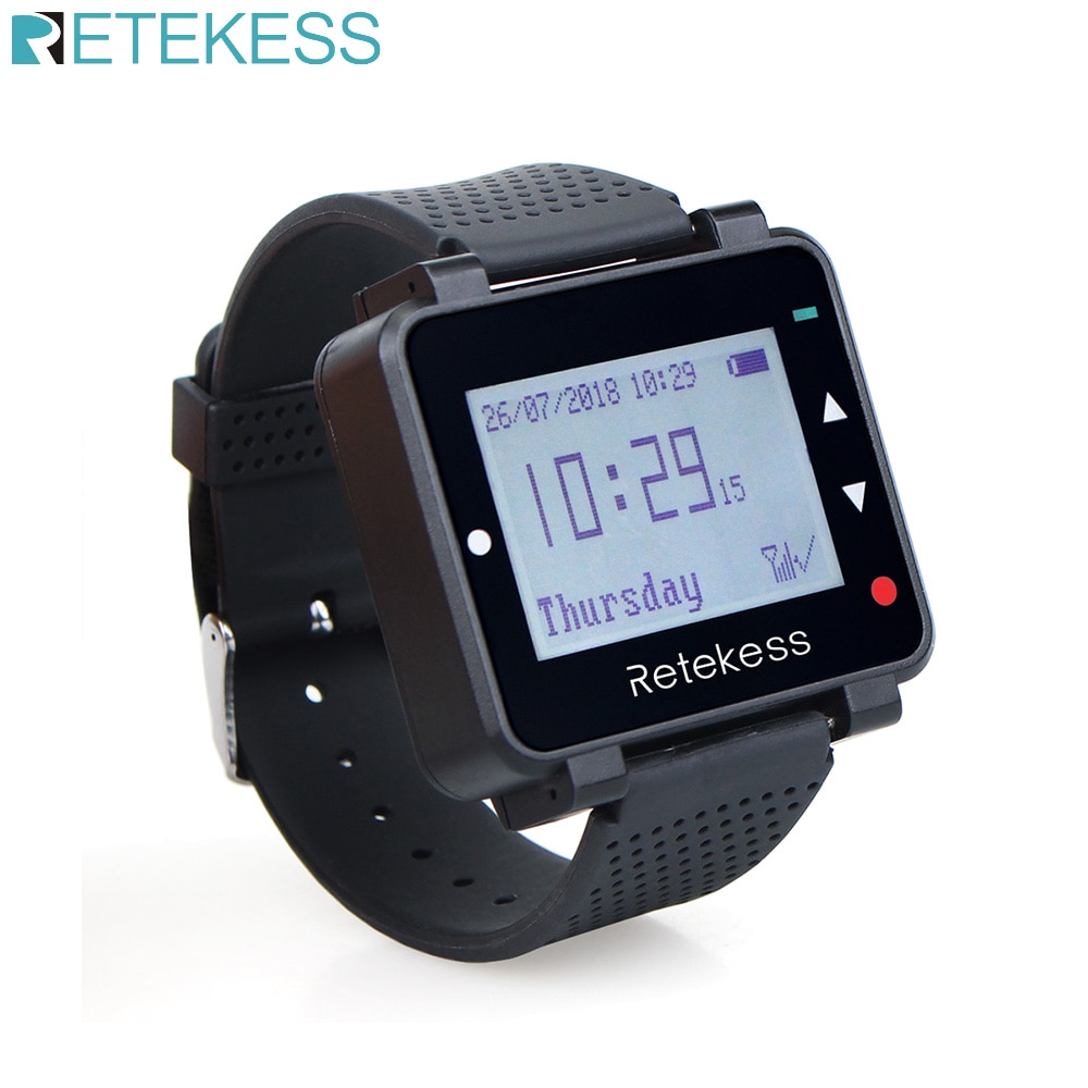 Retekess T128 Watch Receiver Wireless Pager 433.92MHz For Hookah Waiter Calling System Restaurant Equipment Office Cafe