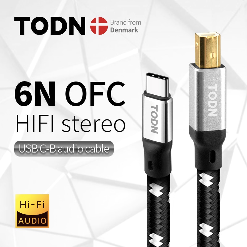 todn usb dac cable type c to type b hifi Stereo cable 6N OFC Data audio digital Cable for mobile phone dac