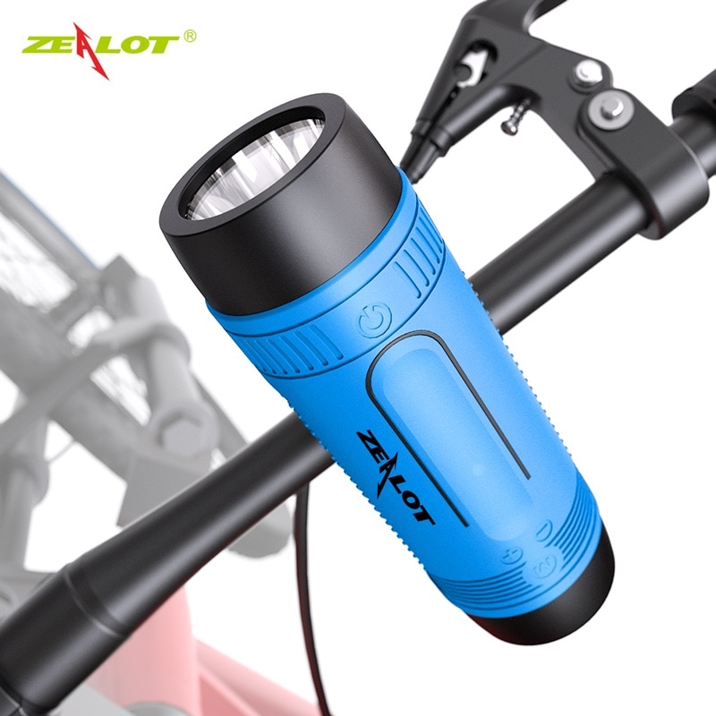 Zealot S1 Wireless Bluetooth Speaker Outdoor Portable Bicycle rading Speaker mini Column +Power Bank+Flashlight+Bike+Mount