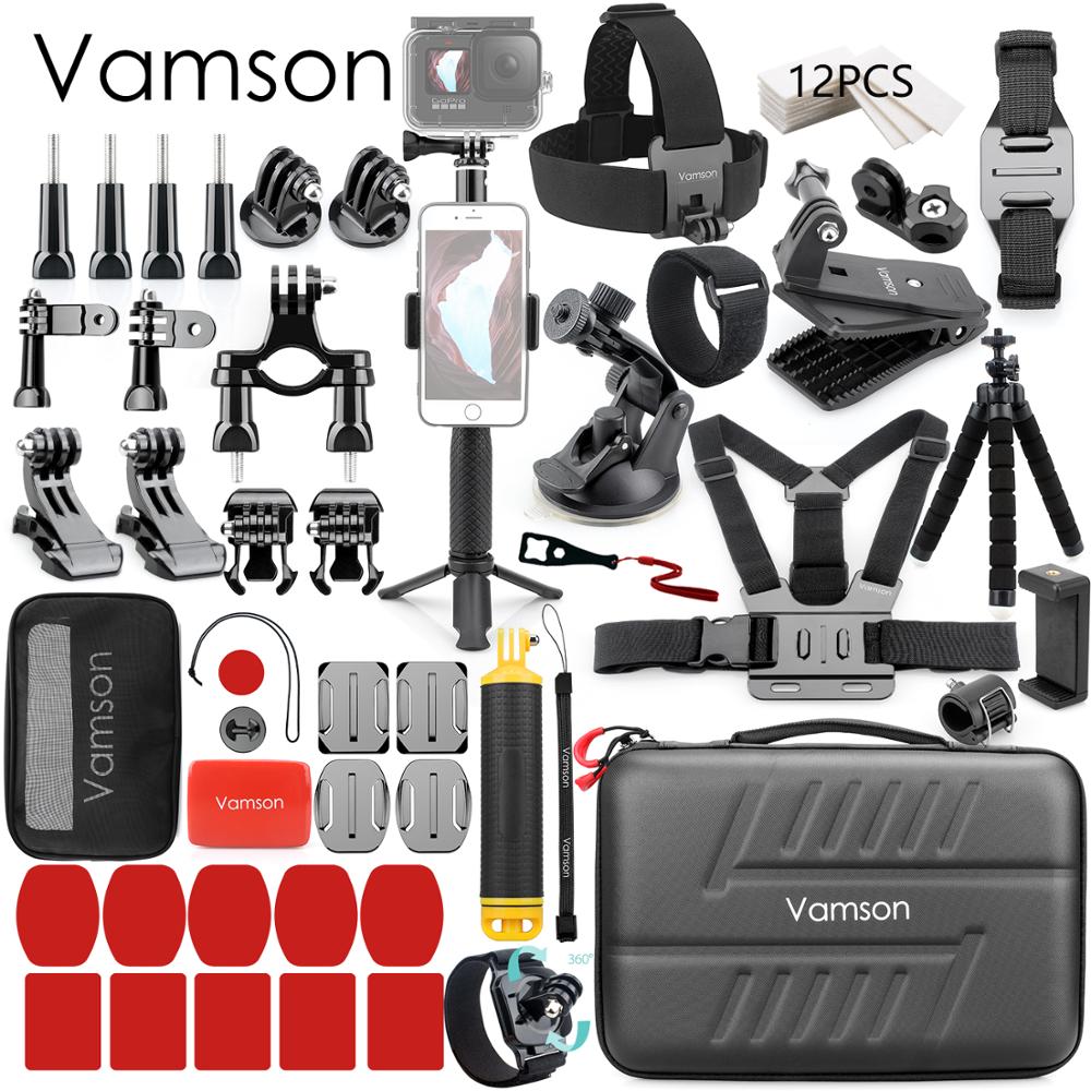 Vamson for Gopro 10 9 Accessories set for go pro hero 9 8 7 6 5 kit mount for Insta for DJI Osmo Action for yi 4k for eken VS84