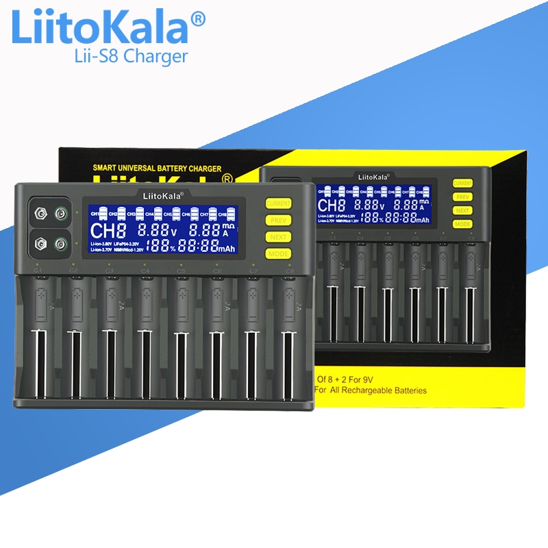LiitoKala Lii-S8 Lii-PD4 Lii-PD2 Lii-500 Lii-600 battery Charger for 18650 26650 21700 18350 3.7V/3.2V/1.2V lithium NiMH battery