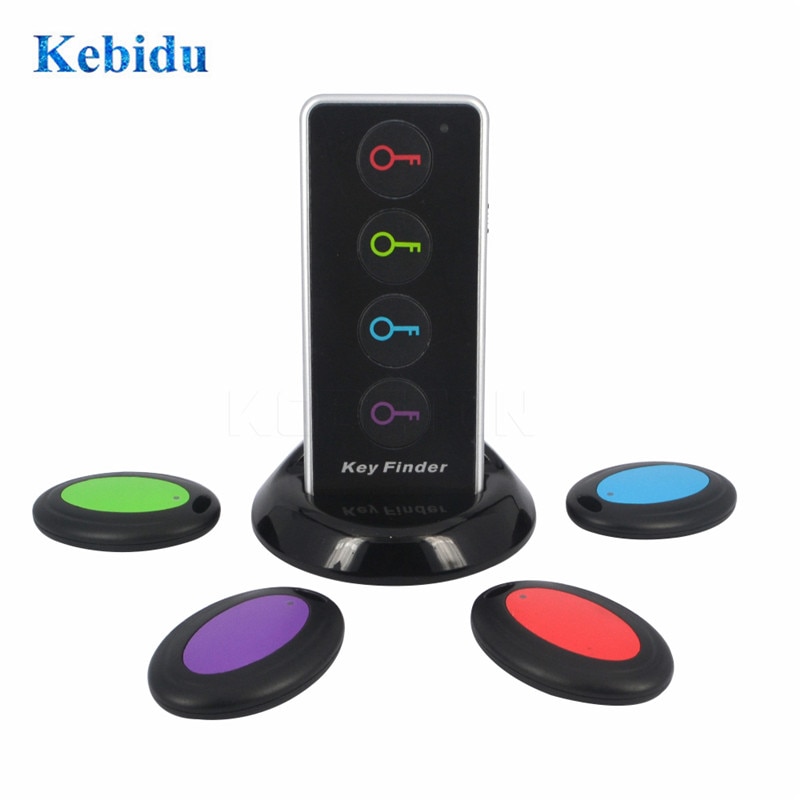 kebidu 4 in 1 Advanced Wireless Key Finder Remote Key Locator Phone Wallets Anti-Lost with Torch function 4 receivers and 1 dock