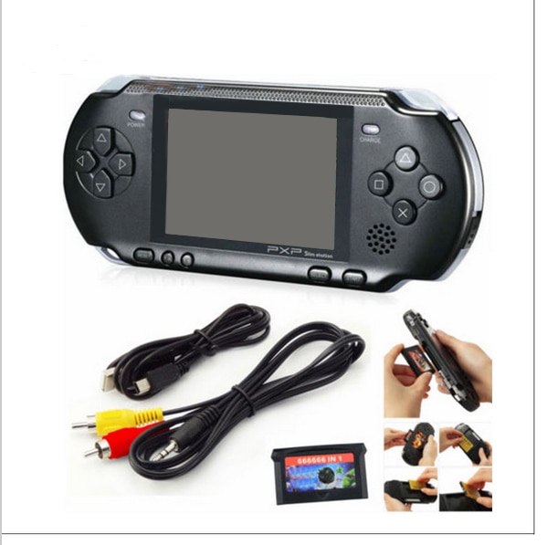 3 Inch 16 Bit PXP3 Slim Station Video Games Player Handheld Game +2pcs Game Card Console built-in 999999 Classic Games New 2016