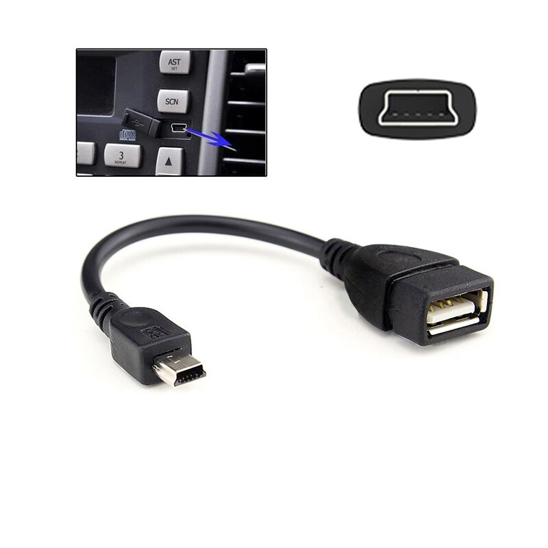 FFFAS Car Audio Cable Mini Port OTG Cable Adapter Auto USB Flash U Disk ...