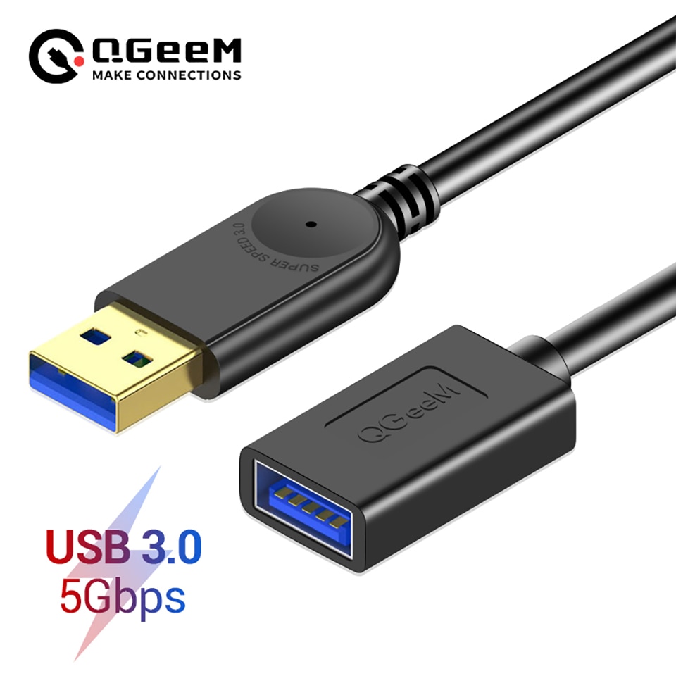 QGeeM USB Extension Cable Cord Super Speed USB 3.0 Cable Male to Female 1m 2m 3m Data Sync USB 2.0 Extender Cord Extension USB