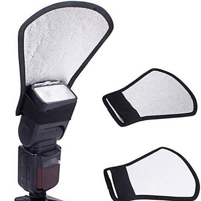 free shipping worldwide Camera Flash Diffuser Softbox Silver and White Reflector for Canon 580EX Nikon SB-600 Penta
