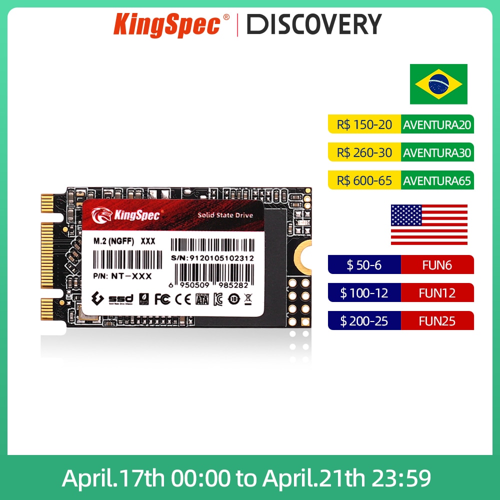 KingSpec M.2 SSD SATA3 128GB 256gb 512 gb HDD 2242mm NGFF M2 SATA 1tb 2tb 120gb 240gb Hard Drive for Laptop Destop Thinkpad