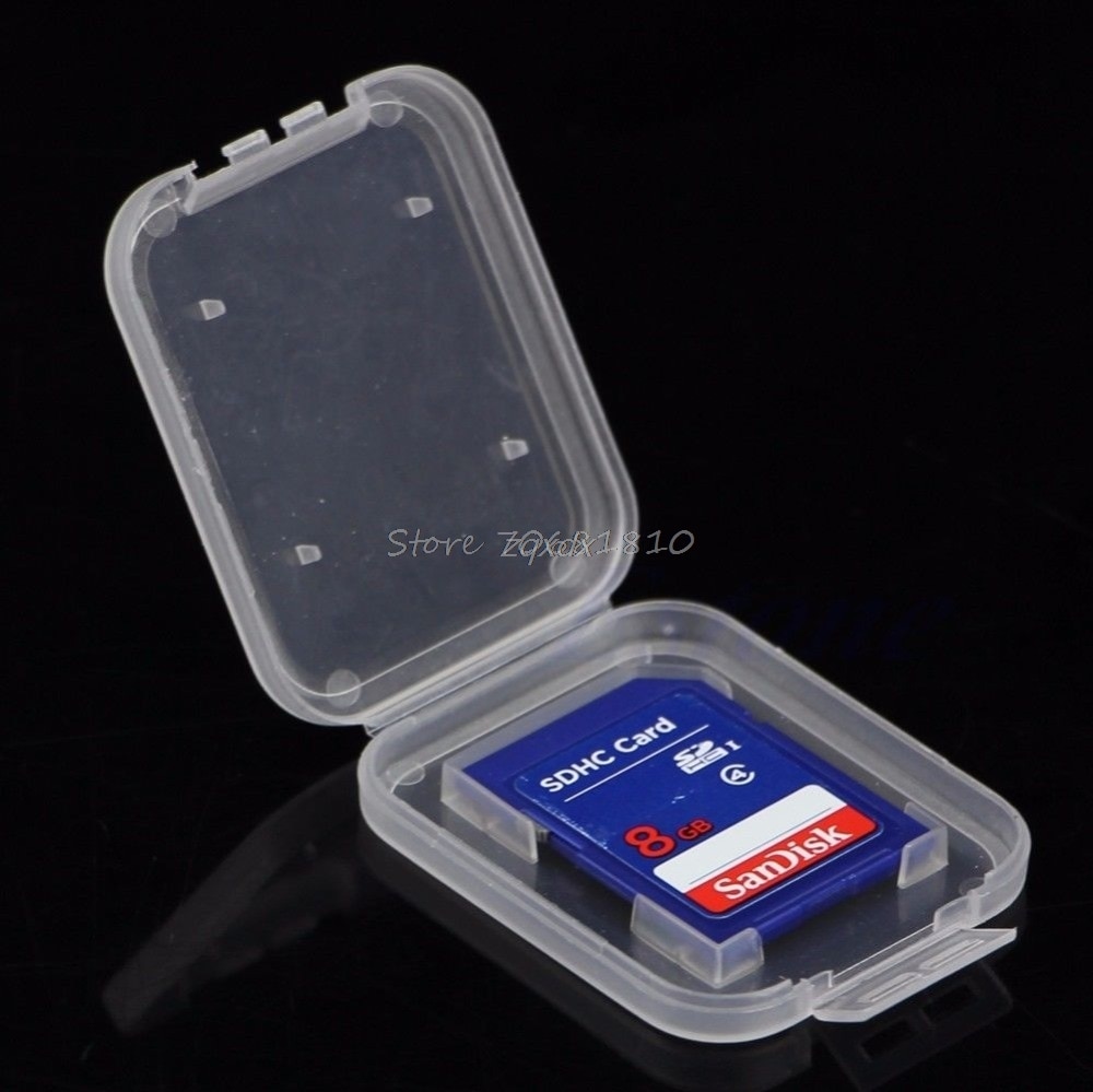 10Pcs SD SDHC Memory Card Case Holder Protector Transparent Plastic Box Storage Whosale&Dropship