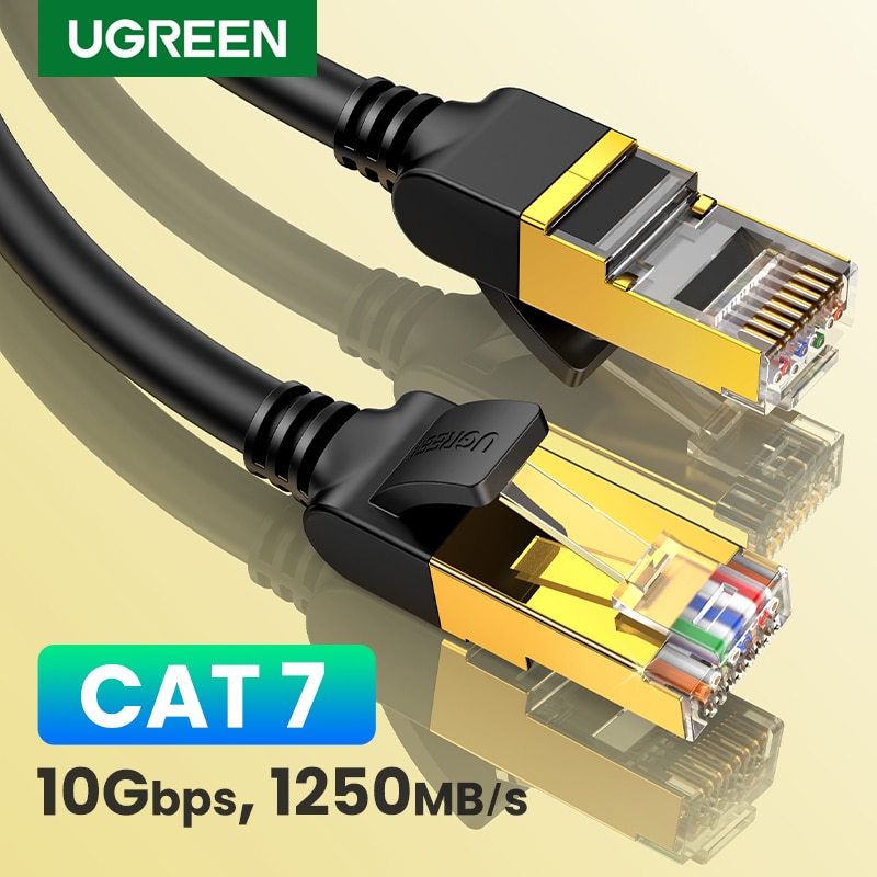 UGREEN Cat 7 Ethernet Cable Cat7 High Speed Flat Gigabit STP RJ45 LAN Cable 10Gbps Network Cable Patch Code for Router Ethernet