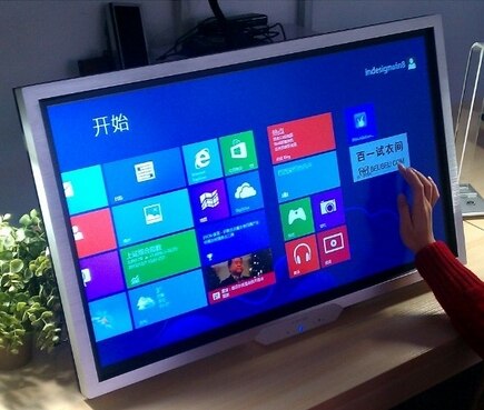 32 47 55 65'' led lcd tft hd all in one desktop tv pc diy pc wifi all in one touch screen computer