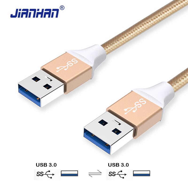 USB to USB Cable Type a Male to Male USB 3.0 Fast Extension Cable Super Speed HDD for Radiator Hard Disk Webcam