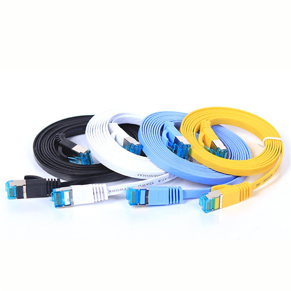 CAT6 Flat Ethernet Cable RJ45 Lan Cable Networking Ethernet Patch Cord for Computer Router Laptop 0.5M/1M/2M/3M/5M/8M Length