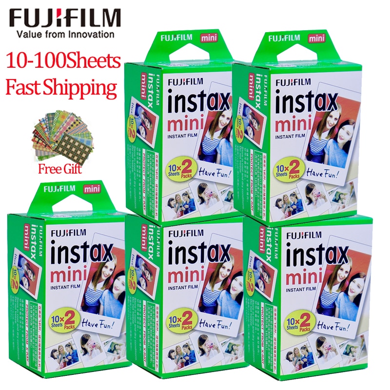 10/20/40/50/60/80/100 Sheets Fuji Fujifilm 3 Inch Instax mini 11 9 Films For Instant Instax Mini 11/9/8/7+ Camera Photo Paper