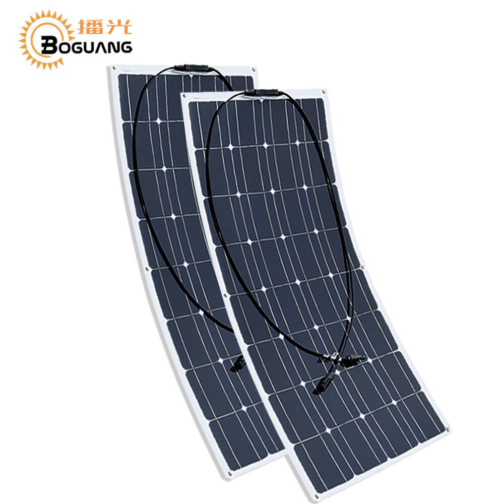 2 pcs 100w 120W semi flexible Solar Panel 200W placa solar Photovoltaic monoctrystalline 12v 24V battery/yacht/RV/car/boat RV
