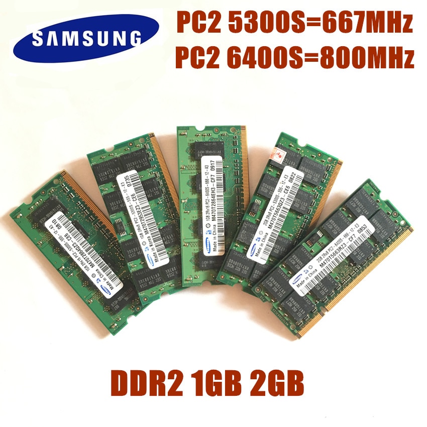 Original SAMSUNG 2GB 1GB 4GB PC2-5300S 6400S 4200S Laptoop RAM 1G 2G 4G DDR2 533 667 800 MHz 5300S 6400S Notebook Laptop MEMORY