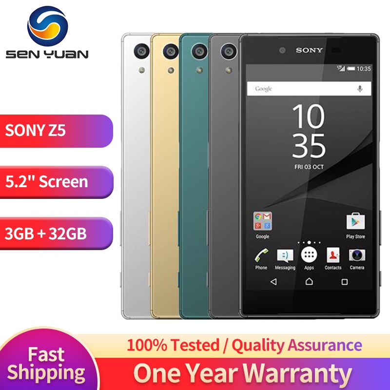Original Sony Xperia Z5 E6653 Phone Unlocked RAM 3GB ROM 32GB GSM WCDMA 4G LTE Android Octa Core 5.2 Inch 23MP Camera