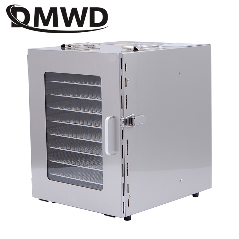 DMWD Commercial Electric Dried Fruit Dehydrator Snack Pet Food Dryer Vegetable Herbs Meat Air Drying Machine 10 Trays 110V 220V