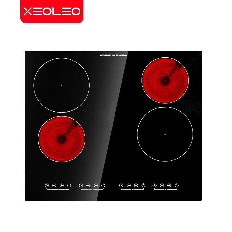 XEOLEO Commercial Four Stoves Built-in Ceramic Hobs Infrared Furnace Lightwave Oven Electric Heater Cook Machine KicthenCuisine